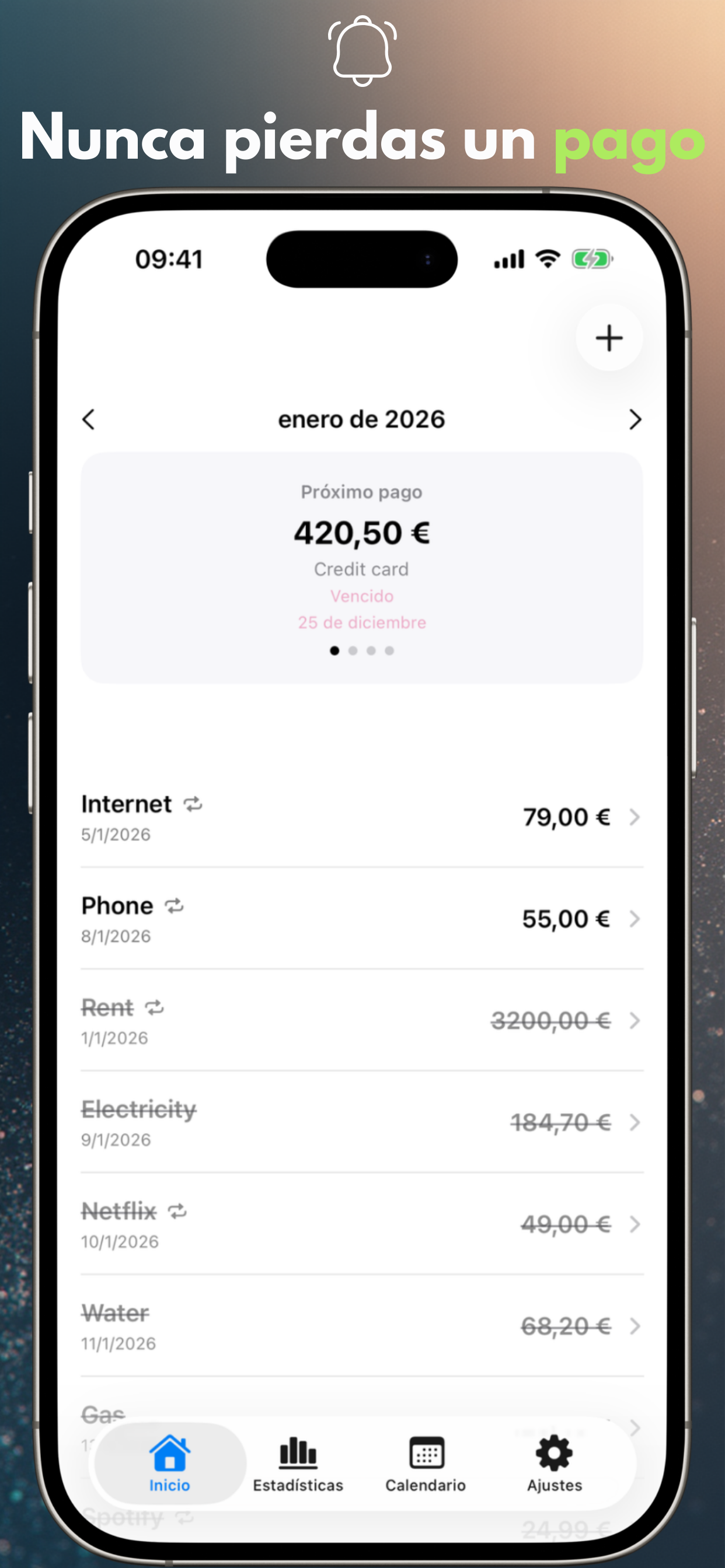 Nunca pierdas un pago